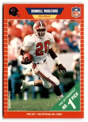 1990 Donnell Woolford Pro Set football card from 1989 Pro Set #488 Donnell Woolford