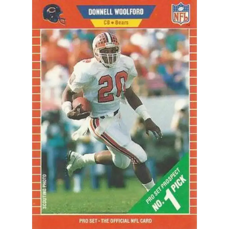 1989 Pro Set #488 Donnell Woolford NM-MT RC Rookie Chicago Bears Football Card - Football Card Single
