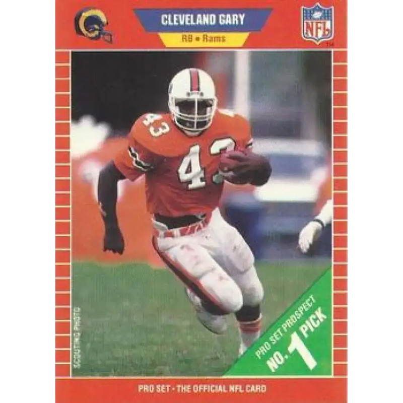 1989 Pro Set #499 Cleveland Gary NM-MT RC Rookie Los Angeles Rams Football Card - Football Card Single