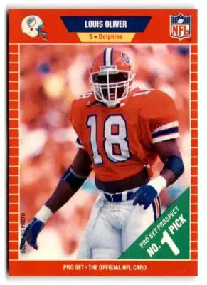 Vintage Louis Oliver football trading card from 1989 Pro Set series