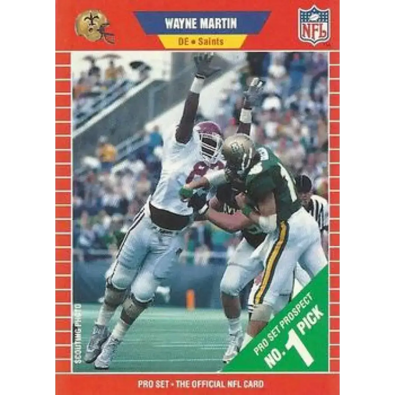 1989 Pro Set #504 Wayne Martin NM-MT RC Rookie New Orleans Saints Football Card - Football Card Single