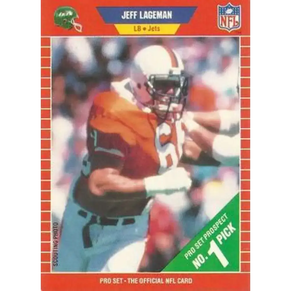 1989 Pro Set #506 Jeff Lageman NM-MT RC Rookie New York Jets Football Card