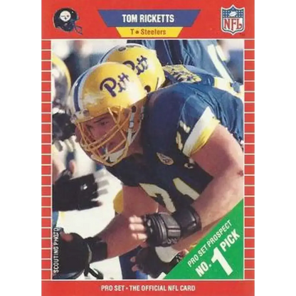 1989 Pro Set #510 Tom Ricketts NM-MT RC Rookie Pittsburgh Steelers Football Card