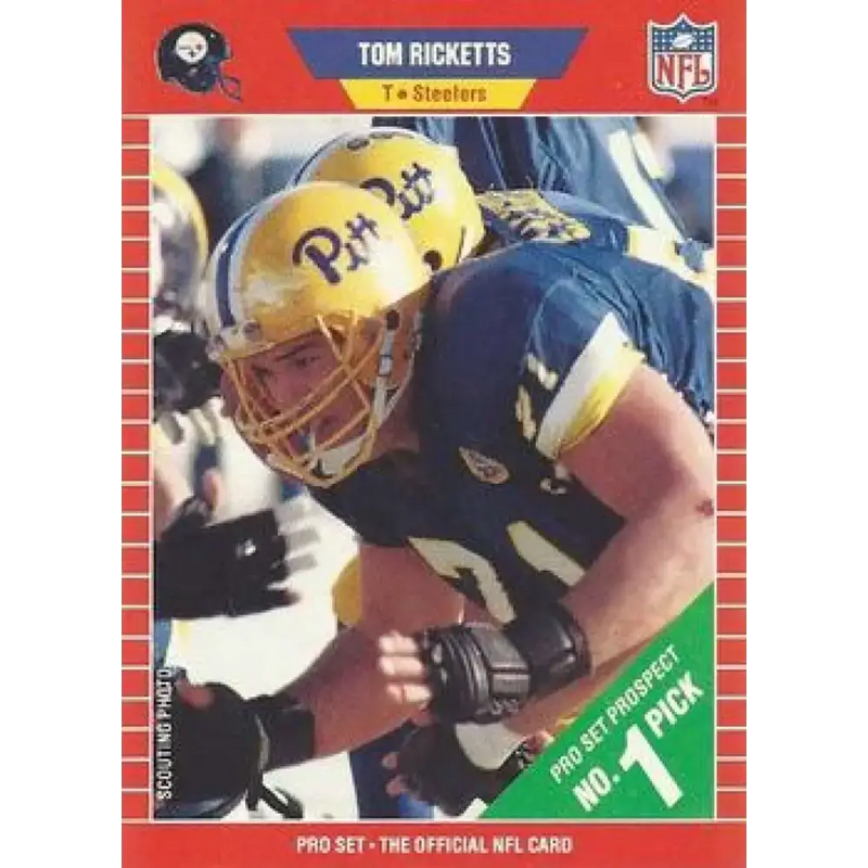 1989 Pro Set #510 Tom Ricketts NM-MT RC Rookie Pittsburgh Steelers Football Card - Football Card Single