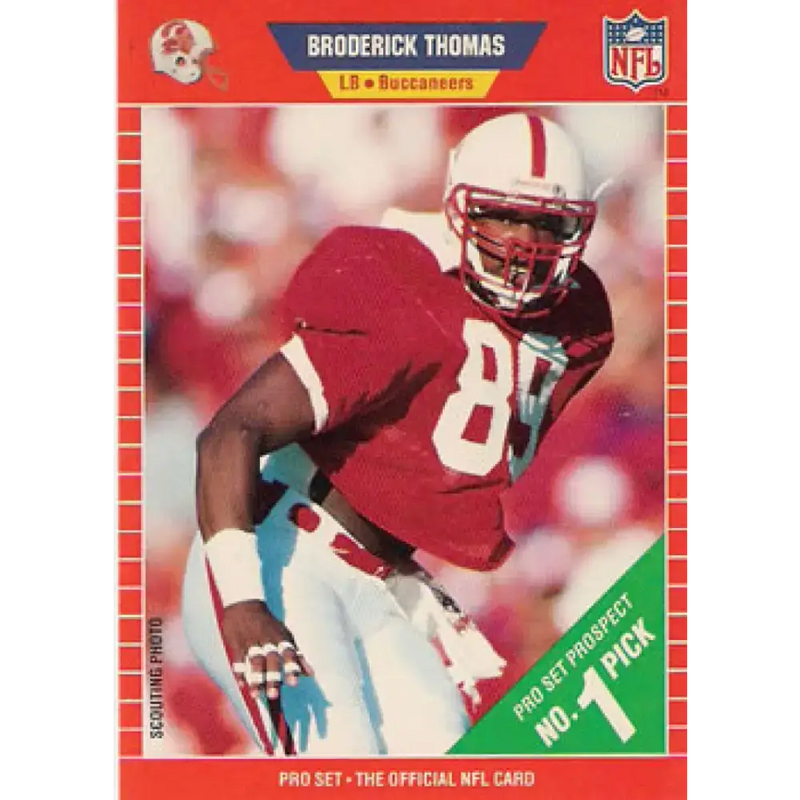 1989 Pro Set #515 Broderick Thomas NM-MT RC Rookie Tampa Bay Buccaneers Football Card - Football Card Single
