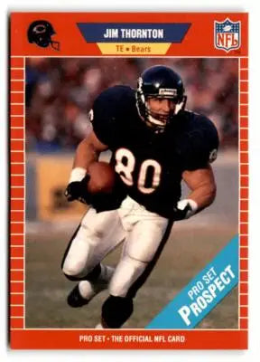 NFL football card featuring Jim Thornton of the Chicago Bears from 1989 Pro Set
