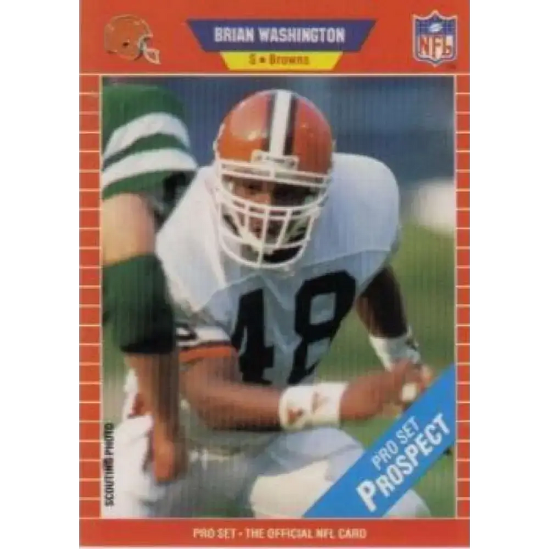 1989 Pro Set #520 Brian Washington NM-MT RC Rookie Cleveland Browns Football Card - Football Card Single