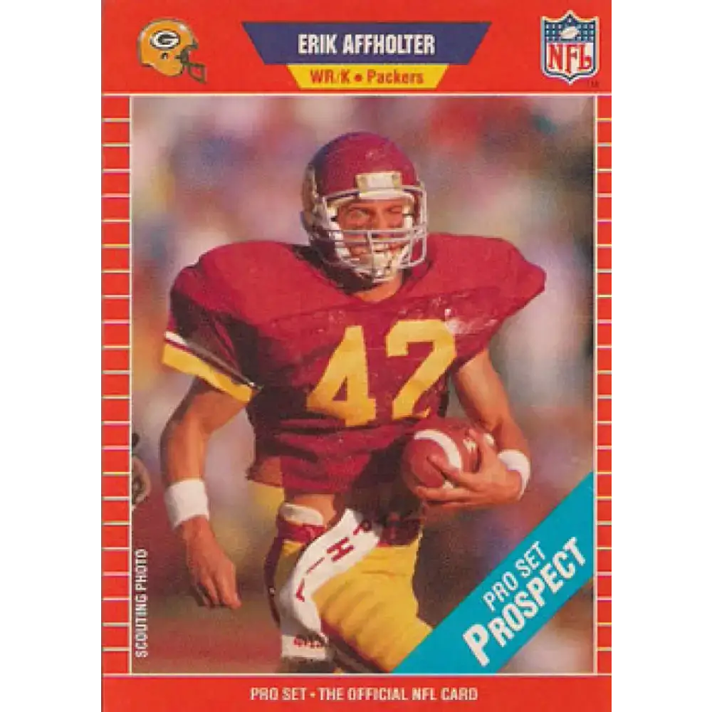 1989 Pro Set #522 Erik Affholter NM-MT RC Rookie Green Bay Packers Football Card
