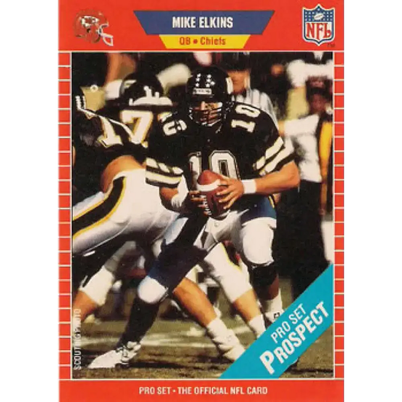 1989 Pro Set #525 Mike Elkins NM-MT RC Rookie Kansas City Chiefs Football Card - Football Card Single