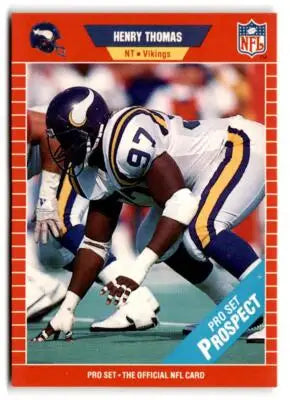 Henry Thomas Pro Set football card 1990 Minnesota Vikings Henry Thomas football card