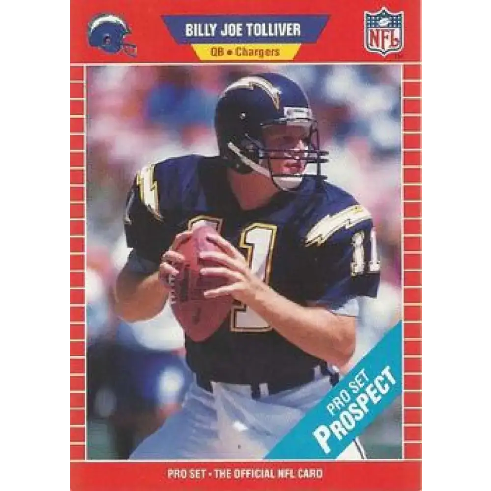 1989 Pro Set #536 Billy Joe Tolliver NM-MT RC Rookie San Diego Chargers Football Card