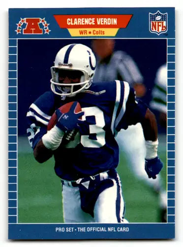 Original gloss Clarence Verdin football card from 1989 Pro Set #552 rookie edition