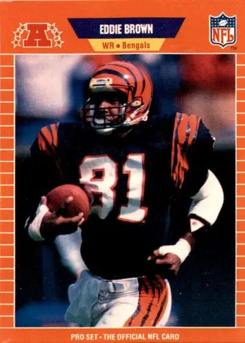 Original gloss Eddie Brown football card from 1989 Pro Set #56 ID 45512