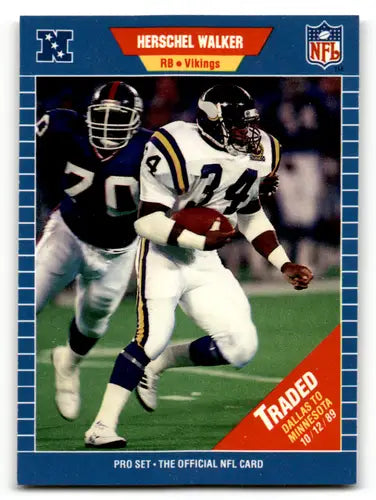 Original gloss Herschel Walker football card from 1989 Pro Set Vikings collection