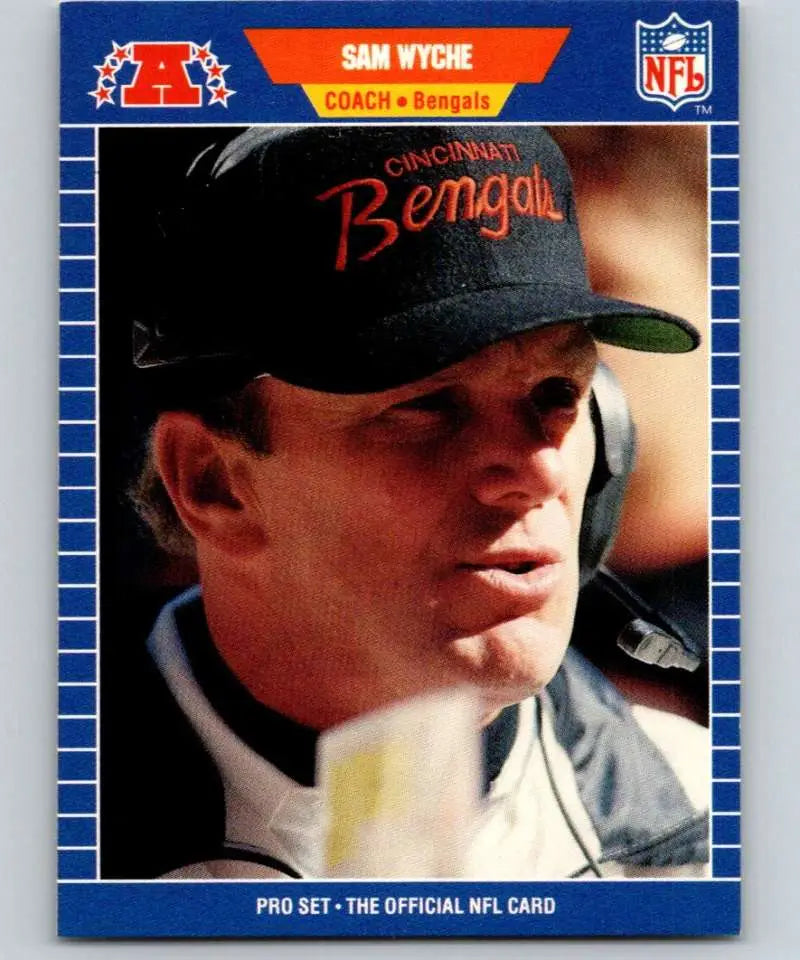 1989 Pro Set #72 Sam Wyche EX Excellent Cincinnati Bengals Football Card - Football Card Single