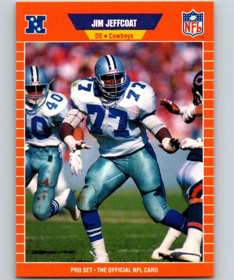 1989 Pro Set #90 Jim Jeffcoat EX Excellent Dallas Cowboys Football Card - Football Card Single