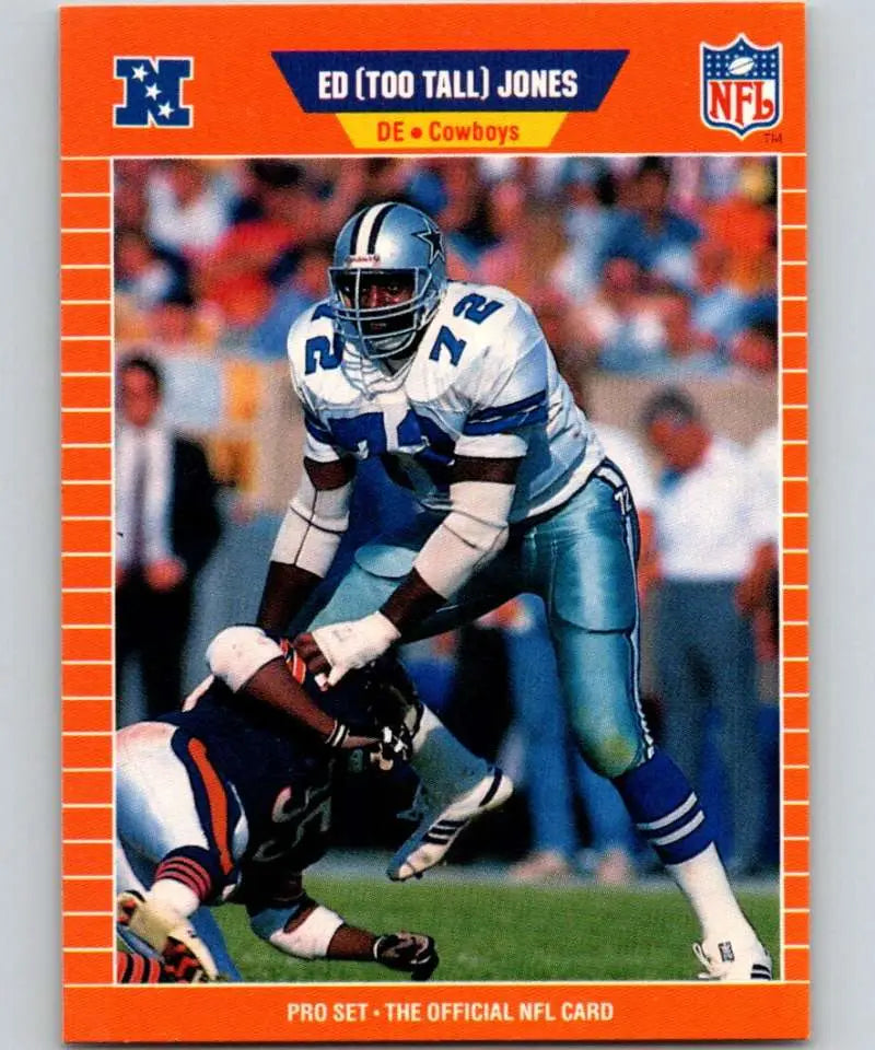 1989 Pro Set #91 Ed Too Tall Jones EX Excellent Dallas Cowboys Football Card - Football Card Single