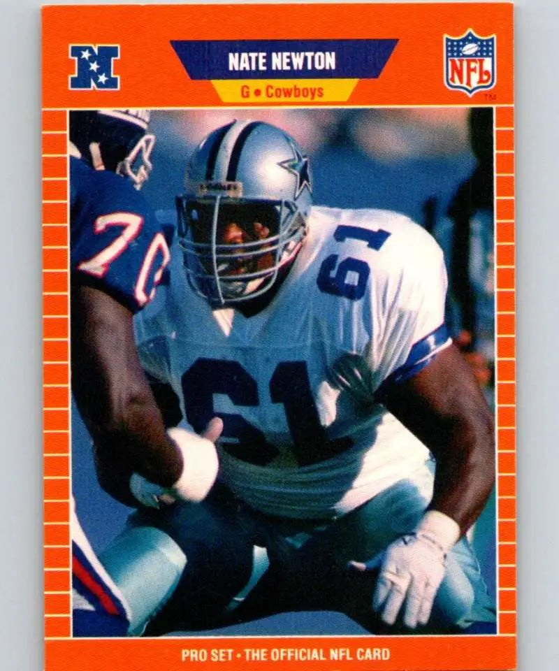 1989 Pro Set #93 Nate Newton EX Excellent RC Rookie Dallas Cowboys Football Card - Football Card Single