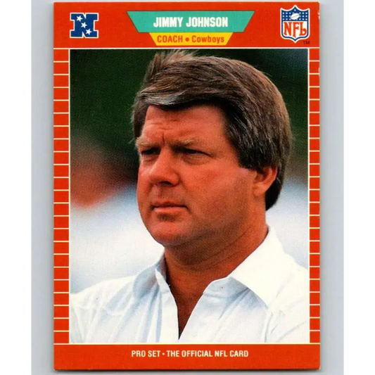 1989 Pro Set #98 Jimmy Johnson CO NM-MT RC Rookie Dallas Cowboys Football Card