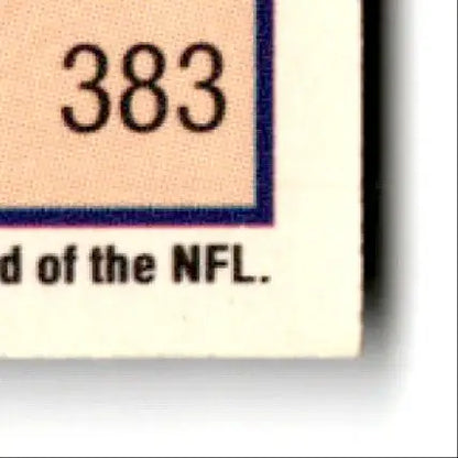 Football Jerry Rice trading card showing number 383 from 1989 Pro Set NFL series