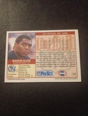 1989 Pro Set - Marcus Allen #182. Raiders. NFL. NRMT+ - Football Card Single