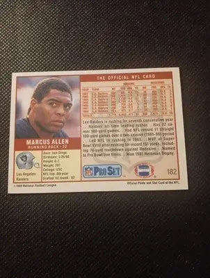 1989 Pro Set - Marcus Allen #182. Raiders. NFL. NRMT+ - Football Card Single