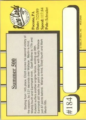 1989 Race #16 - 1990 Maxx - #184 - Racing - Racing Card Single
