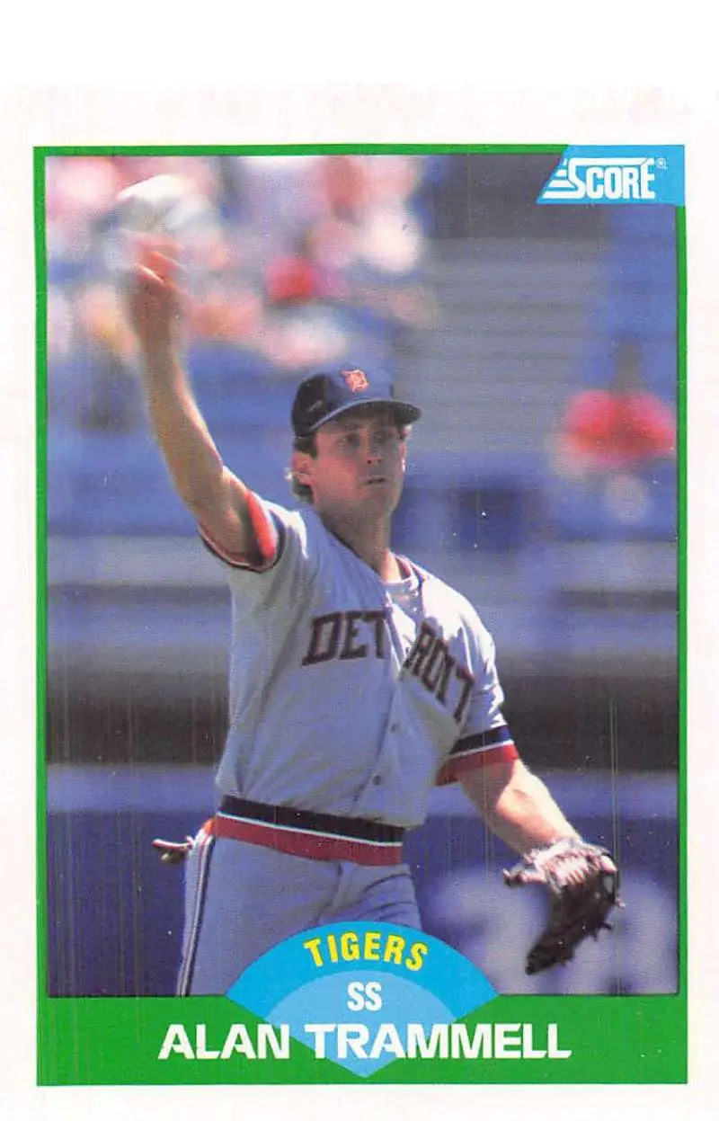 1989 Score #110 Alan Trammell NM-MT Detroit Tigers Baseball Card - Baseball Card Single