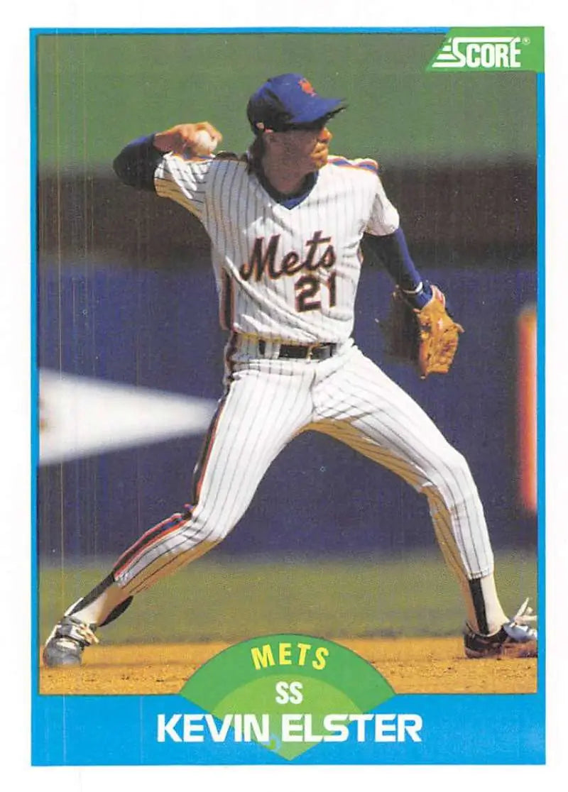 1989 Score #130 Kevin Elster NM-MT New York Mets Baseball Card - Baseball Card Single