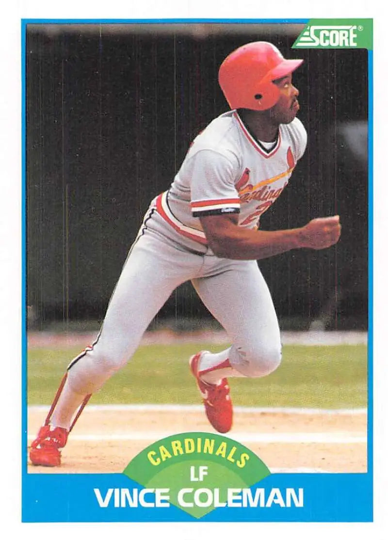 1989 Score #155 Vince Coleman NM-MT St. Louis Cardinals Baseball Card - Baseball Card Single