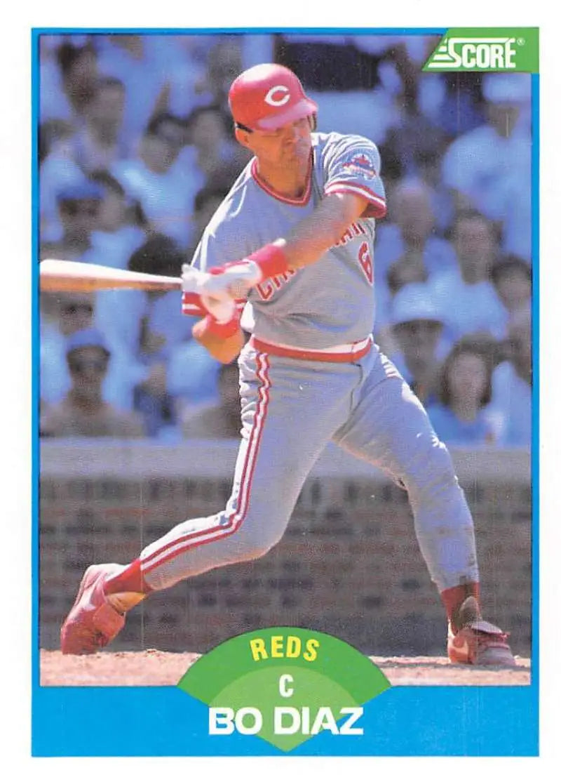 1989 Score #187 Bo Diaz NM-MT Cincinnati Reds Baseball Card - Baseball Card Single