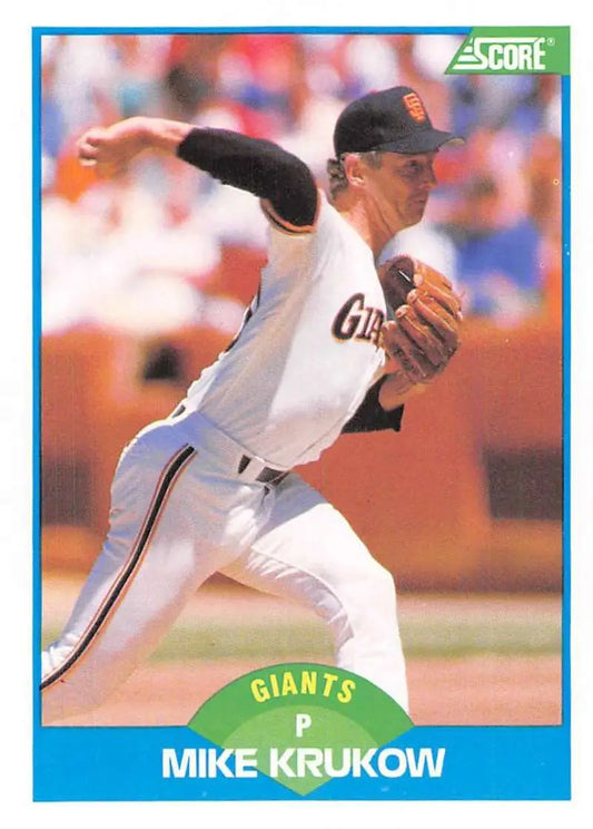 1989 Score #190 Mike Krukow NM-MT San Francisco Giants Baseball Card - Baseball Card Single