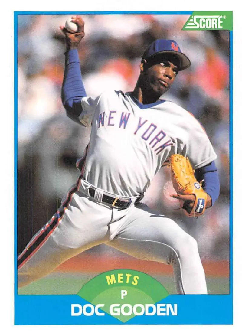 1989 Score #200 Dwight Gooden NM-MT New York Mets Baseball Card - Baseball Card Single