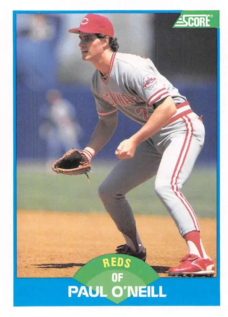 1989 Score #206 Paul O’Neill NM-MT Cincinnati Reds Baseball Card - Baseball Card Single