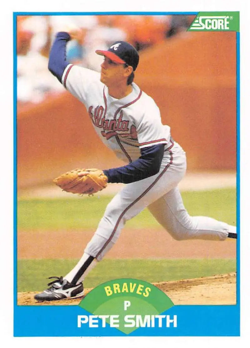 1989 Score #207 Pete Smith NM-MT Atlanta Braves Baseball Card - Baseball Card Single