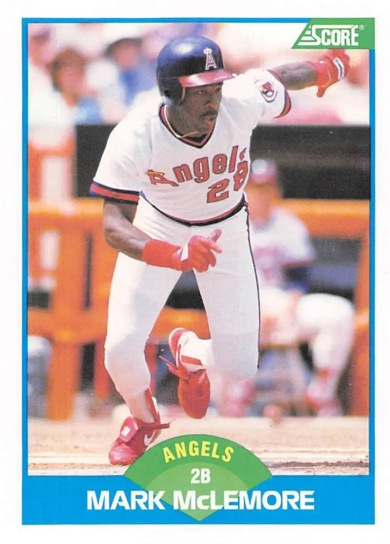 1989 Score #208 Mark McLemore NM-MT California Angels Baseball Card - Baseball Card Single