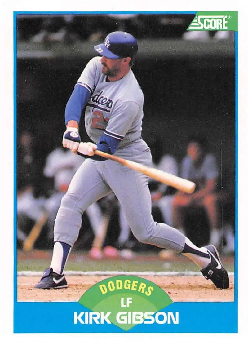 1989 Score #210 Kirk Gibson NM-MT Los Angeles Dodgers Baseball Card - Baseball Card Single