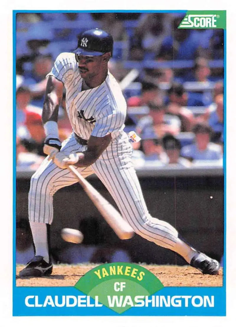 1989 Score #211 Claudell Washington NM-MT New York Yankees Baseball Card - Baseball Card Single
