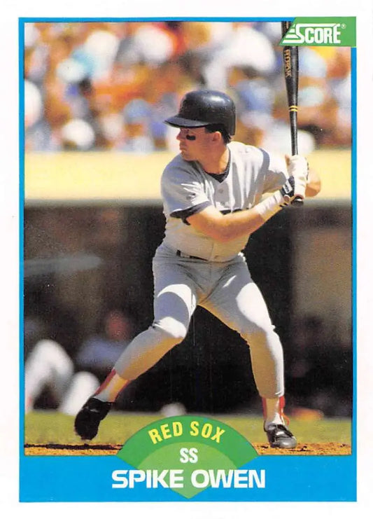 1989 Score #218 Spike Owen NM-MT Boston Red Sox Baseball Card - Baseball Card Single