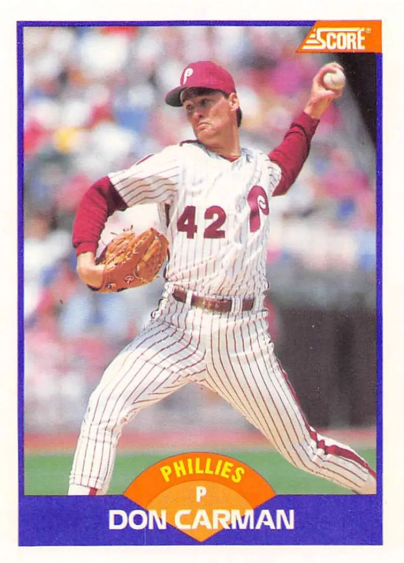 1989 Score #222 Don Carman NM-MT Philadelphia Phillies Baseball Card - Baseball Card Single