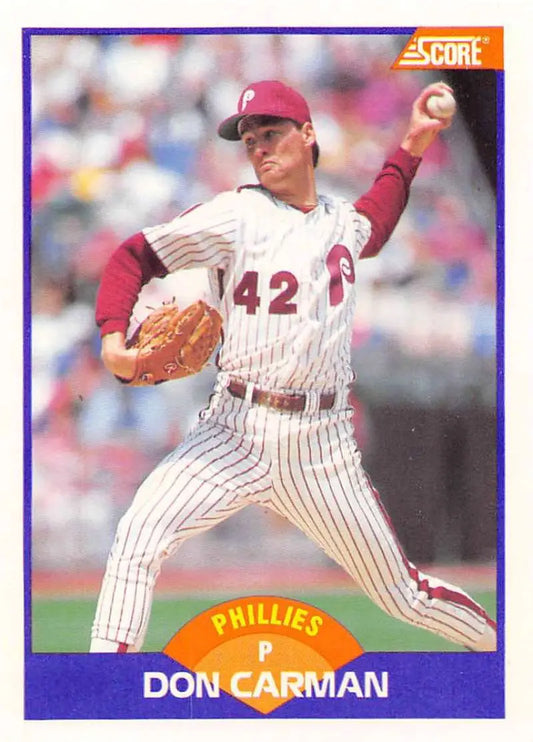 1989 Score #222 Don Carman NM-MT Philadelphia Phillies Baseball Card - Baseball Card Single