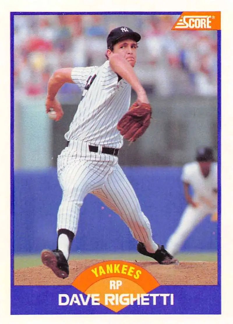 1989 Score #225 Dave Righetti NM-MT New York Yankees Baseball Card - Baseball Card Single
