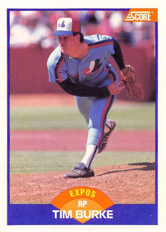 1989 Score #228 Tim Burke NM-MT Montreal Expos Baseball Card - Baseball Card Single
