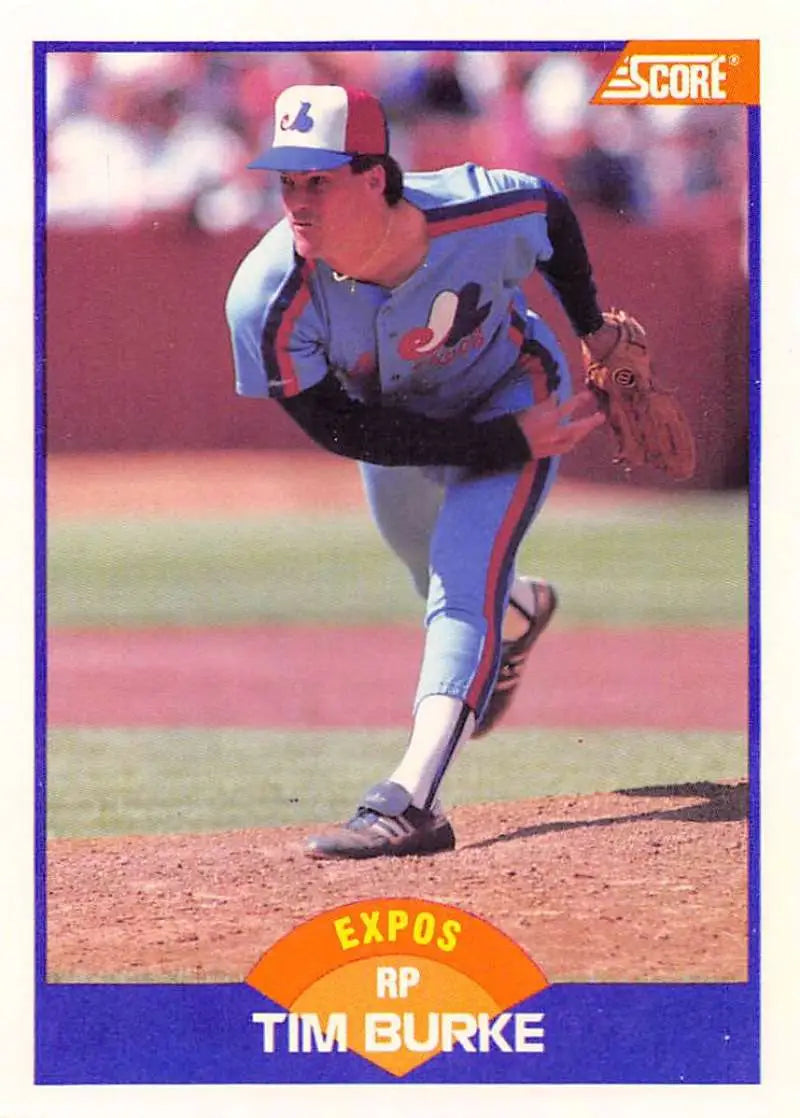 1989 Score #228 Tim Burke NM-MT Montreal Expos Baseball Card - Baseball Card Single