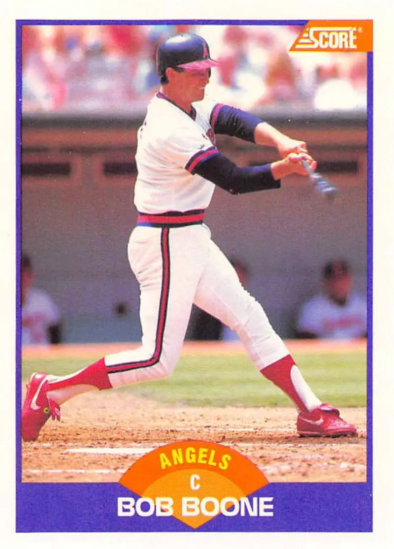 1989 Score #233 Bob Boone NM-MT California Angels Baseball Card - Baseball Card Single