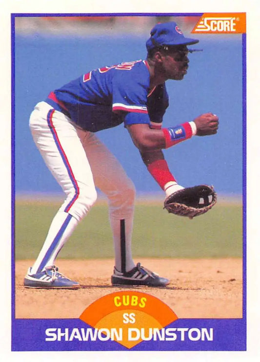 1989 Score #235 Shawon Dunston NM-MT Chicago Cubs Baseball Card - Baseball Card Single