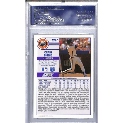1989 Score #237 Craig Biggio PSA 10 GEM MINT Houston Astros