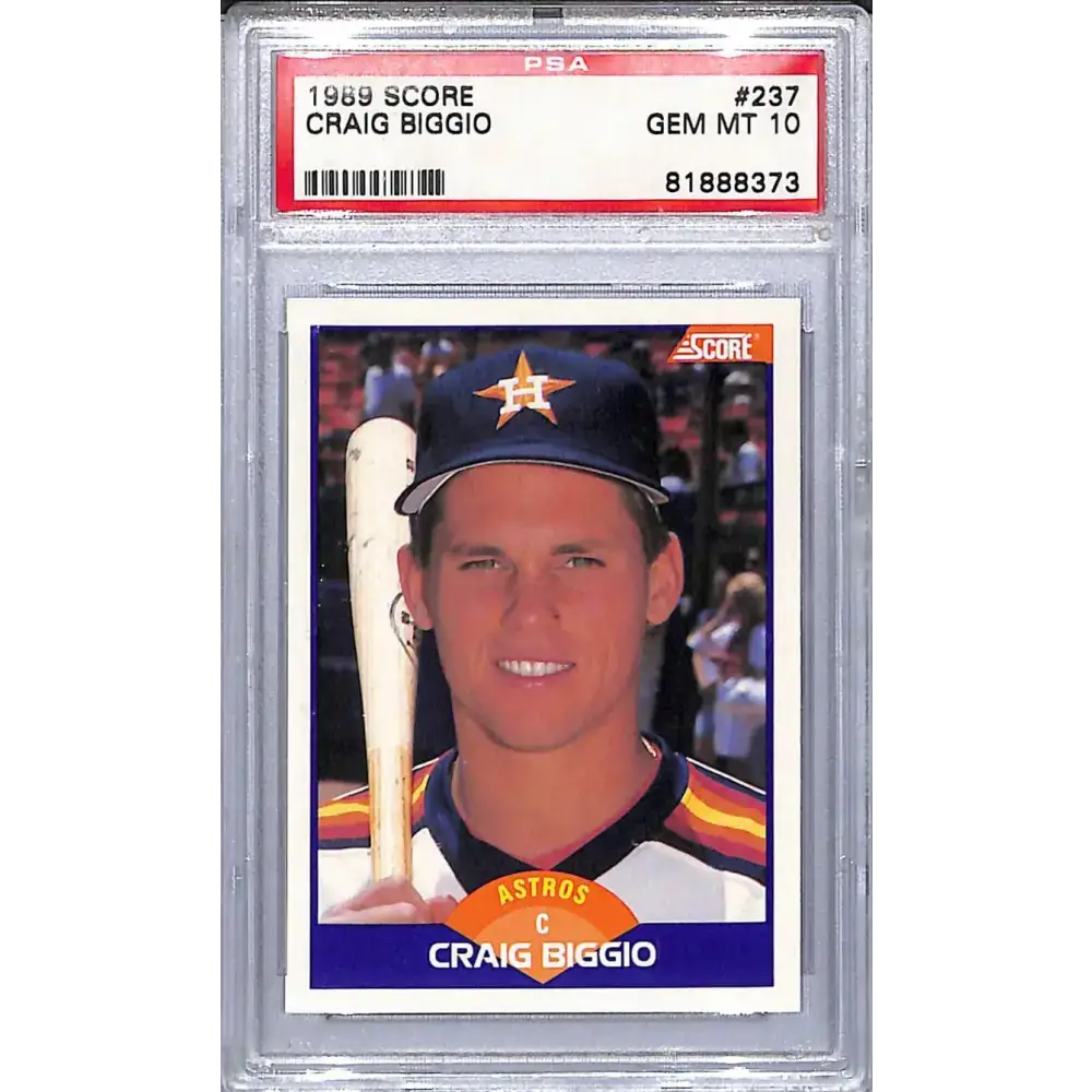 1989 Score #237 Craig Biggio PSA 10 GEM MINT Houston Astros - Baseball Card Single