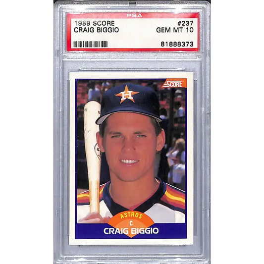 1989 Score #237 Craig Biggio PSA 10 GEM MINT Houston Astros - Baseball Card Single
