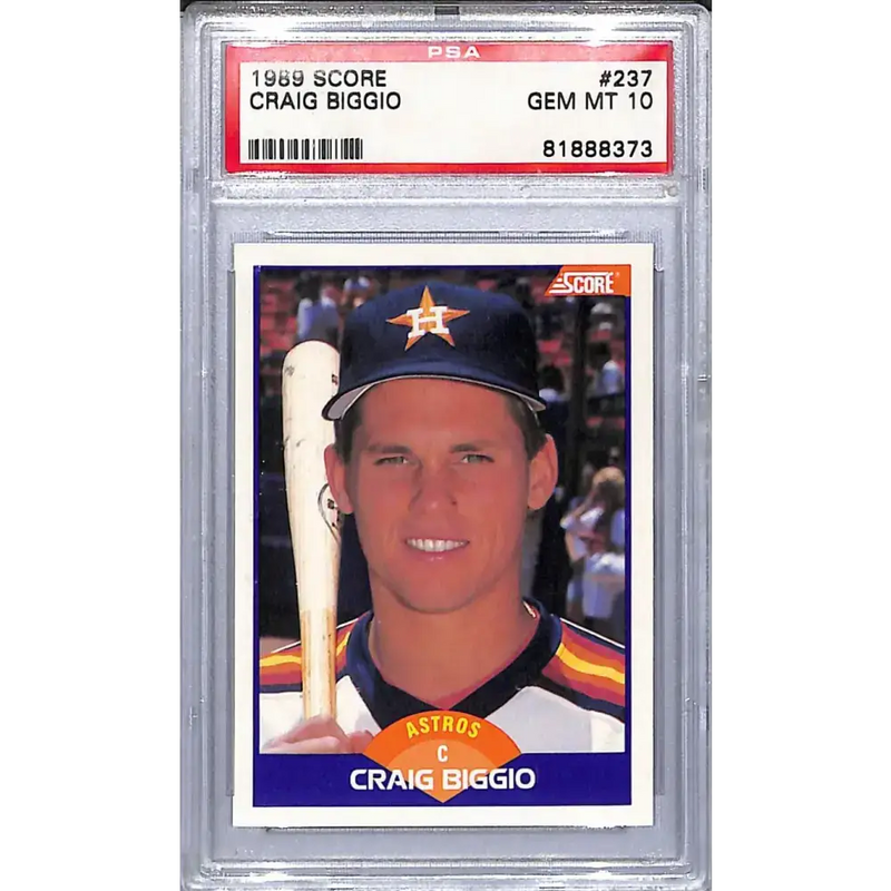1989 Score #237 Craig Biggio PSA 10 GEM MINT Houston Astros - Baseball Card Single